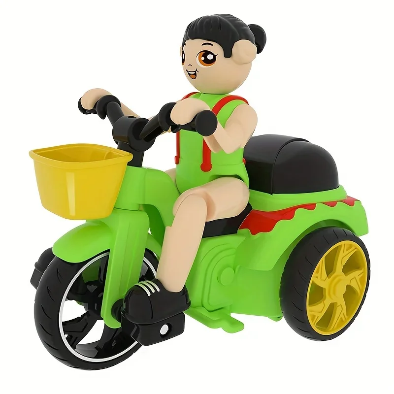Kids' 360-Degree Rotating Stunt Tricycle Car - Fun Pedal Motorcycle Toys For Ages 3 +, Manual Power, birthday Christmas gift
