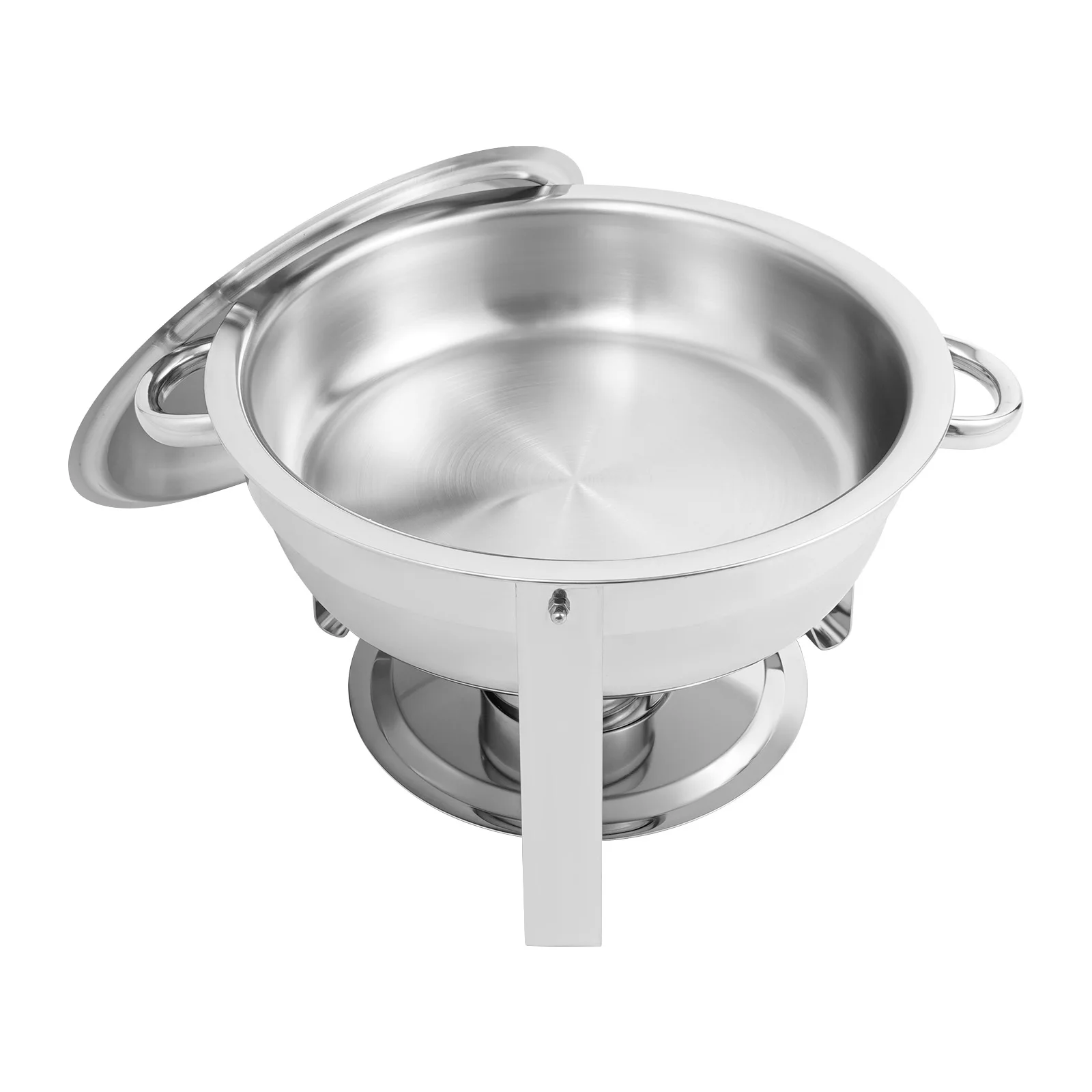 4-teiliges Chafing Dish-Set aus 4,5 l Edelstahl, runder Buffet-Chafer-Wärmer für Catering, keine Montage erforderlich, moderner Bankettserver – Detail 15