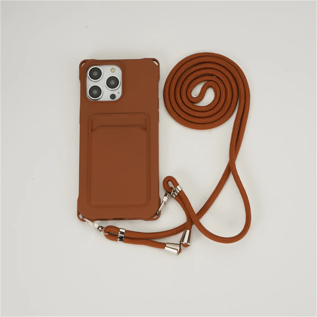 Versatile Crossbody Lanyard Wallet with Card Holder and Silicone Phone Case
