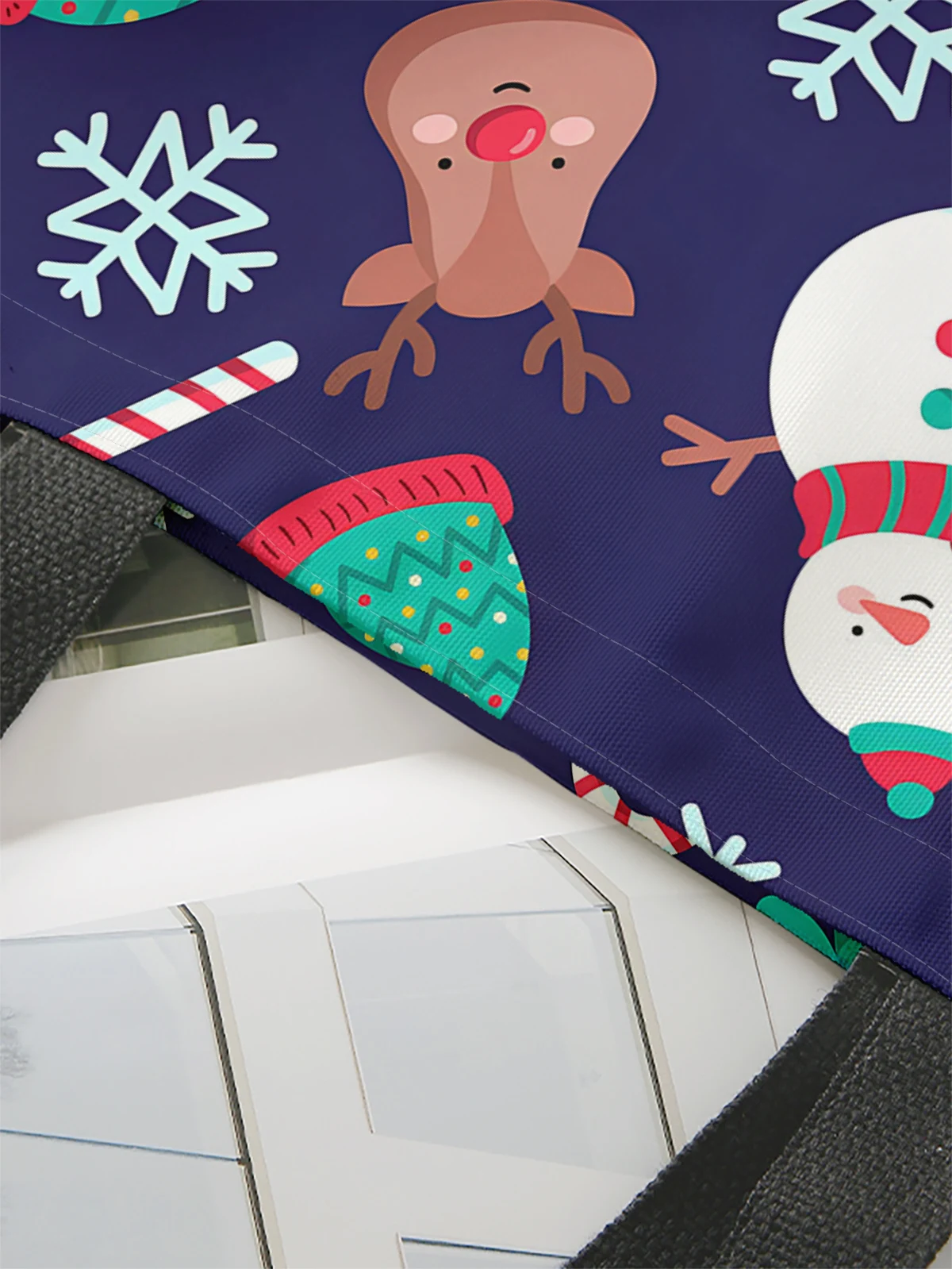 Christmas themed printed casual handbag, reusable fashionable backpack, multifunctional handbag, canvas shopping bag