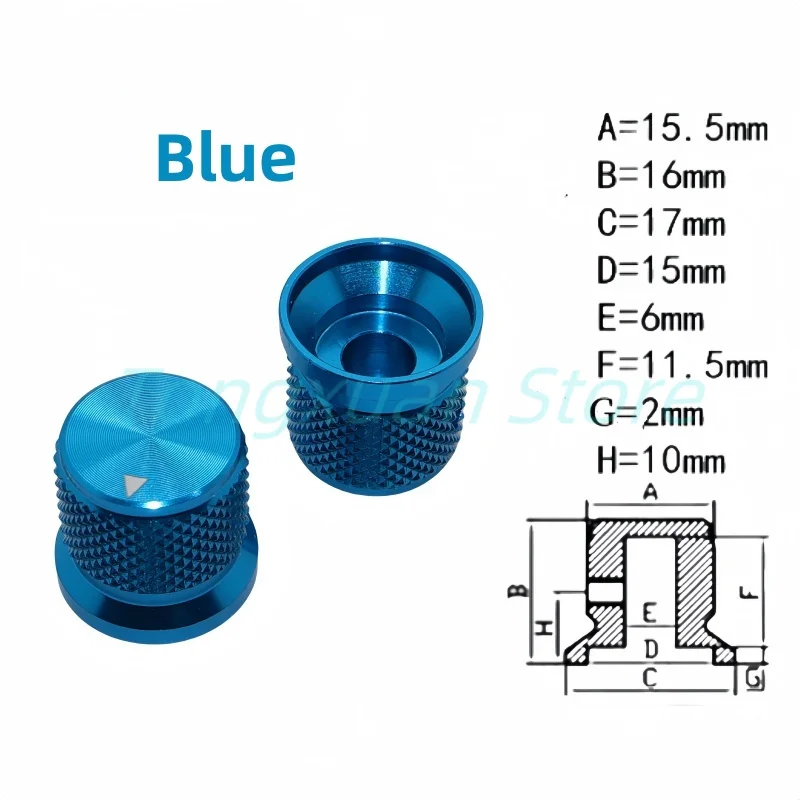 Potentiometer Knob Cap Aluminum Knob 1pc 17X16mm Aluminum Alloy Potentiometer Switch Control Cap Volume Audio Electric Knobs Screw Type