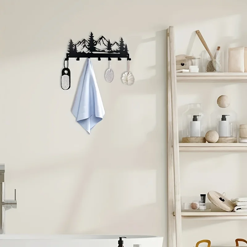 Charming Metal Forest Key Hook - Easy Install Wall Mount for Towels, Hats & Purses | Stylish Entrance & Bathroom Decorative 5