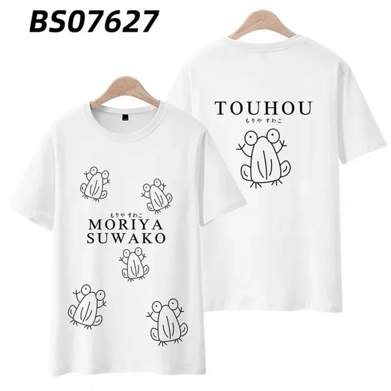 

Touhou projeto moriya suwako 3D impression ã o camiseta ver ã o em torno do pesco ç o manga curta popular anime japon ê s jogo