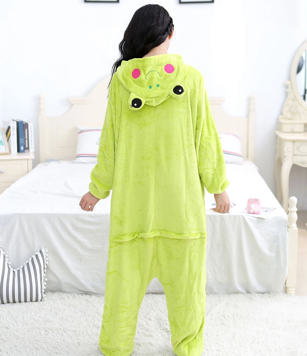 Adult Frog Onesie Costume Pajamas Flannel Cosplay One Piece Pyjamas  Jumpsuit Hooded Loungewear Halloween Christmas Sleepwear - AliExpress