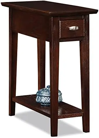 

Chairside End Table | Narrow Recliner Side Table | Solid Wood 10 inch Wide | Hand Applied Cherry Finish