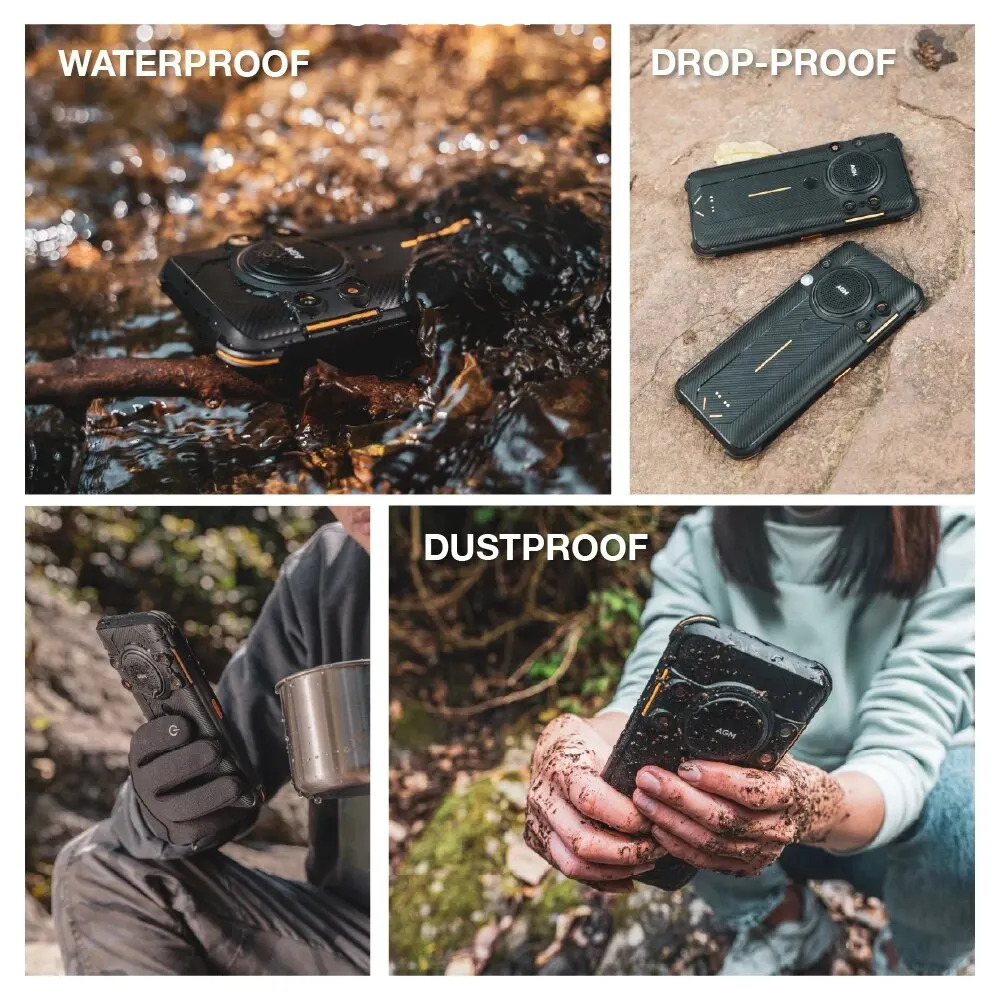 AGM H5 6+128G Rugged Smartphone Large Capacity 7000MAH IP68/IP69K Cell Phone 3.5W Loud Speaker Night Vision 5