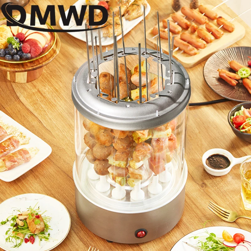 Electric BBQ Kebab Grill Machine Automatic Rotating Barbecue Smokeless Oven Rotisserie Roast Domestic Lamb Skewers Heating Stove 3