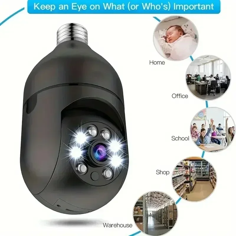 Bulb Camera Panoramic bulb camera wireless E27 projection 360 degree rotation high-definition night vision full-color