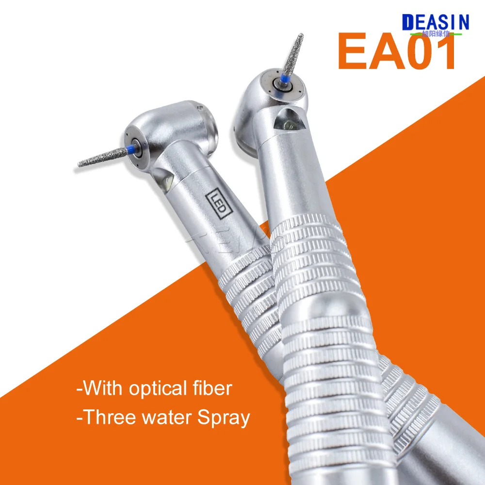 Dental LED E-generator High Speed Handstück Standard Kopf Push Button Drei Wasser Spray Luft Turbine Zahnmedizin Werkzeug