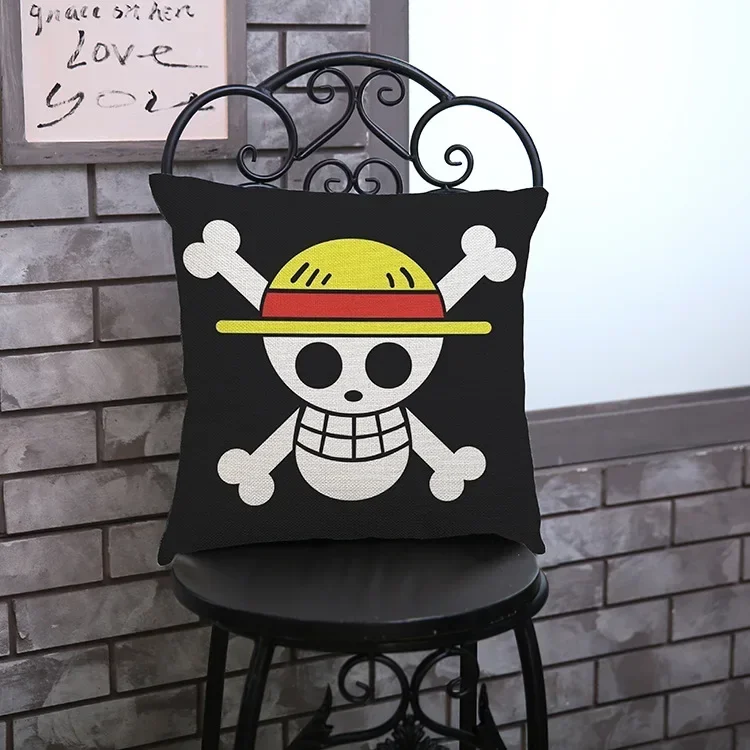 thumbnail image 1 of Funda de almohada de una pieza de 45 x 45 cm, diseño de anime japonés Luffy Nico Robin, funda de cojín, decoración para sofá del hogar, funda de almohada, 1 of 5