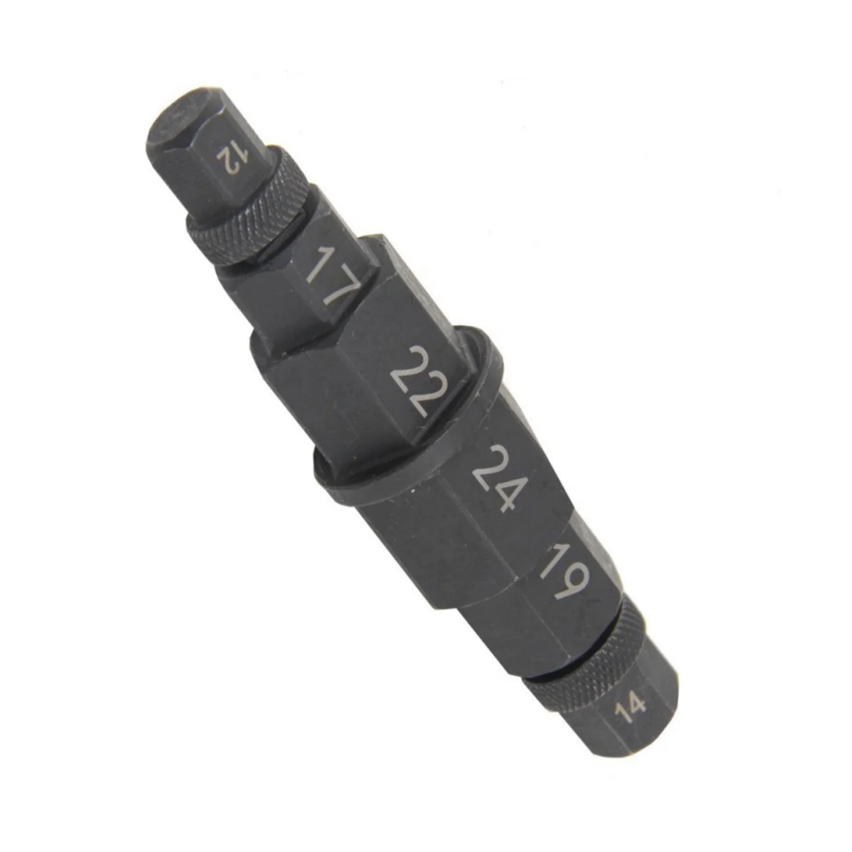 Motorcycle Axle Tool Hex Axle Tool Motorcycle Front Axle Wheel 12 14 17 19 22 24mm 6 in 1 Motorcycle Spindle Socket Adapter Tool 3/8 Inch