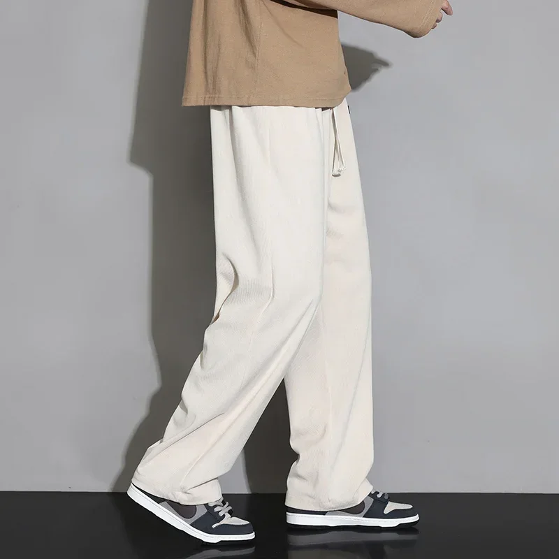 Pantalon De Survêtement Homme Baggy Coton - Taille élastique Avec Cordon, Poches, Coupe Large Confortable