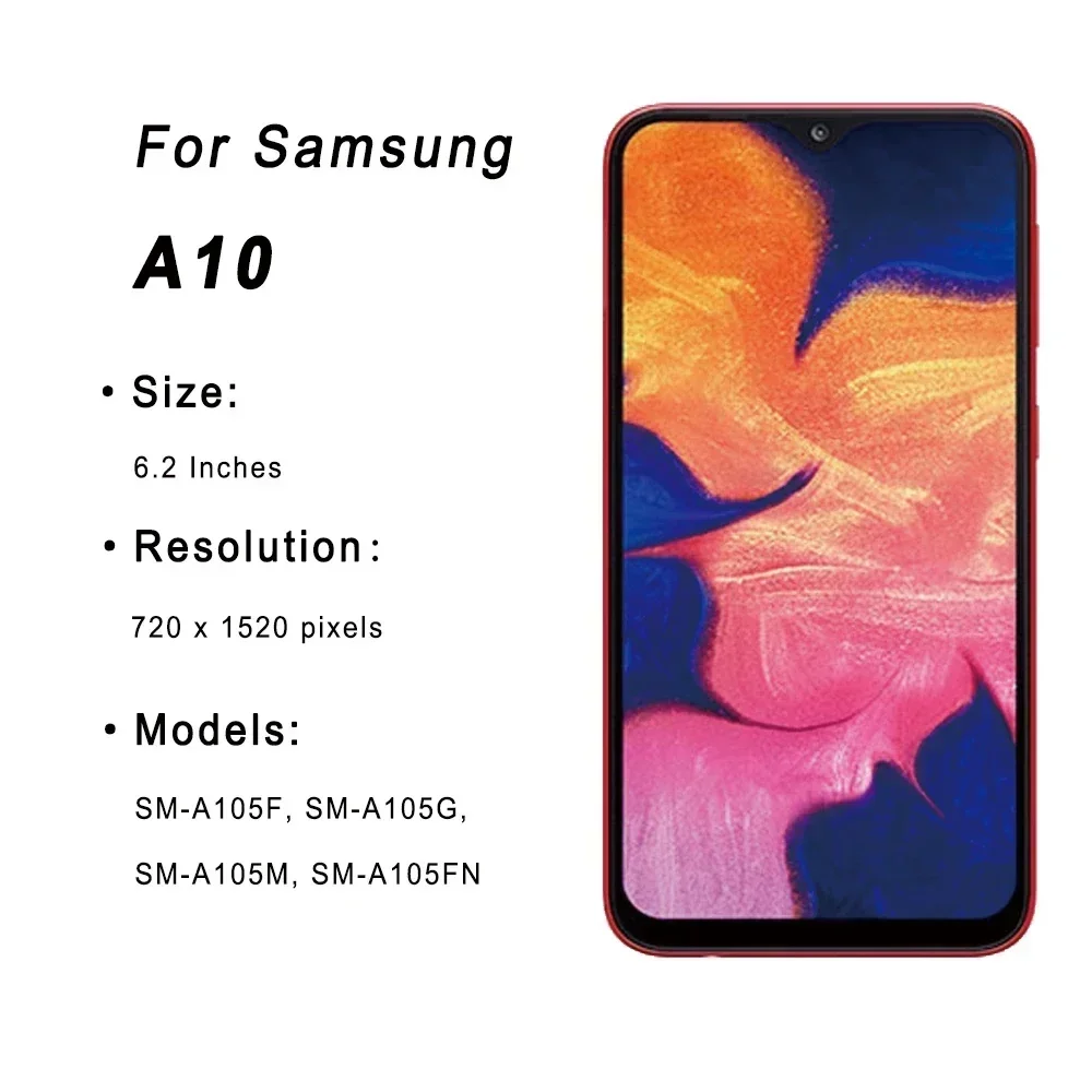 100% протестированный ЖК-дисплей для Samsung Galaxy A10 A105 SM-A105F, сменный ЖК-дисплей, сенсорный экран, дигитайзер в сборе, запасные части
