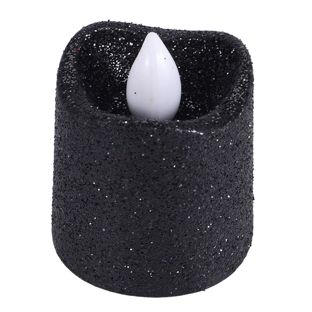 AIter 24 Pièces Bougies Chauffe-Plat LED à Paillettes Dorées Bougies sans  Flamme Noires Bougies Chauffe-Plat Votives à Piles avec Lumière Jaune  Chaude pour Noël Mariage Centre Table Anniversaire