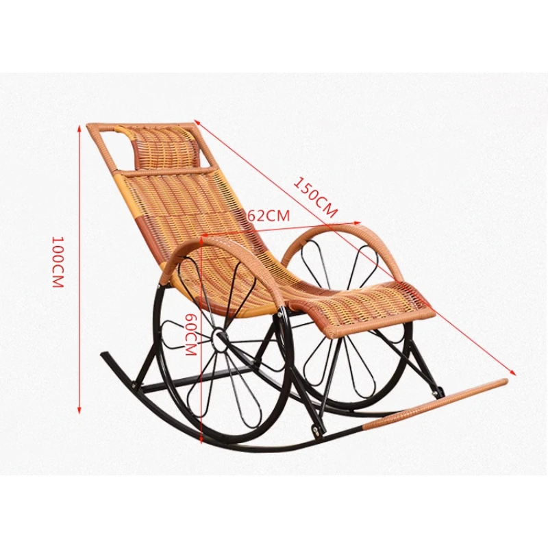 Summer Rocking Chair Recliner Rocking for Balcony Garden Leisure Relax Wicker Armchair Lazy Chair Lounge Chair Home Furniture 5