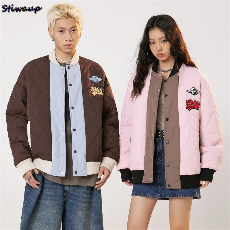 

Women's Winter Down Padding Bomber Jacket 2023 New Pink Fashion Women Coat Ladies Winter Padding Men Luxury Men's Down Jackets