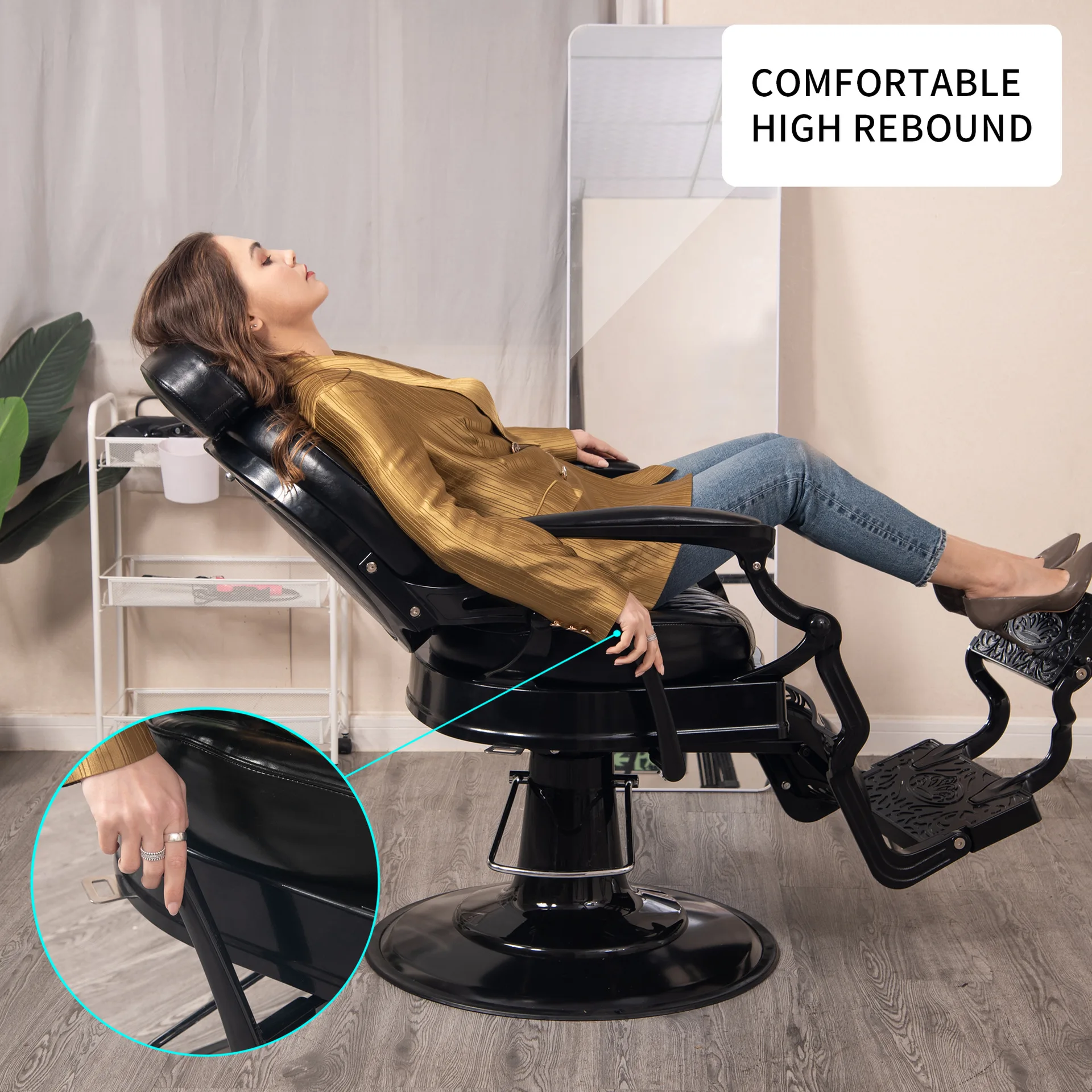 Barber chair, hydraulic hairdressing, shaving, beauty, salon spa