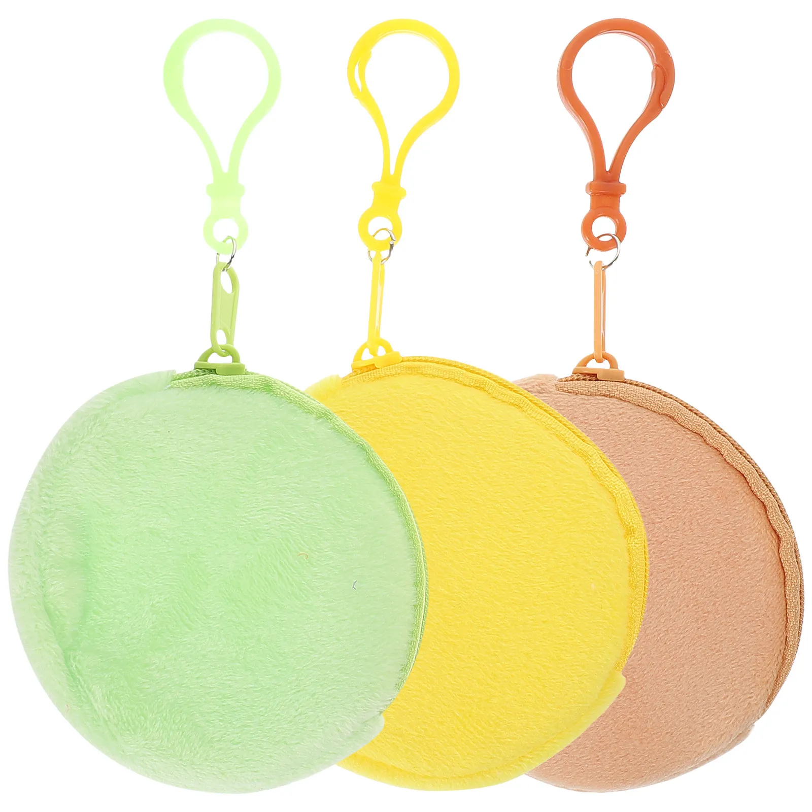 3Pcs 동전 지갑 여성용 소프트 라운드 작은 지갑 지퍼 클로저 이어 버드 키 보..