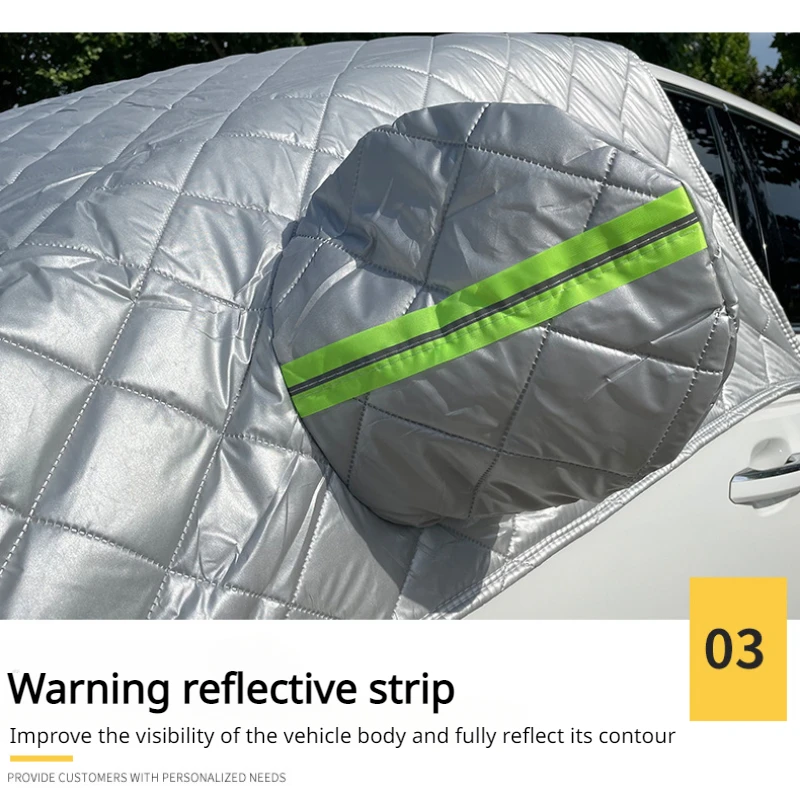 Car Windshield Snow Sun Shade Cover Heat Protection With Mirror For Car sedan SUV Truck Van Coupe