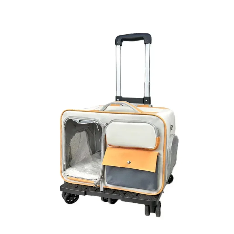

Cat Carrier Bag Pet Trolley Case Small Dog Luggage Bags Portable Cat Backpack Pushable Shoulder/portable/diagonal Bag Detachable