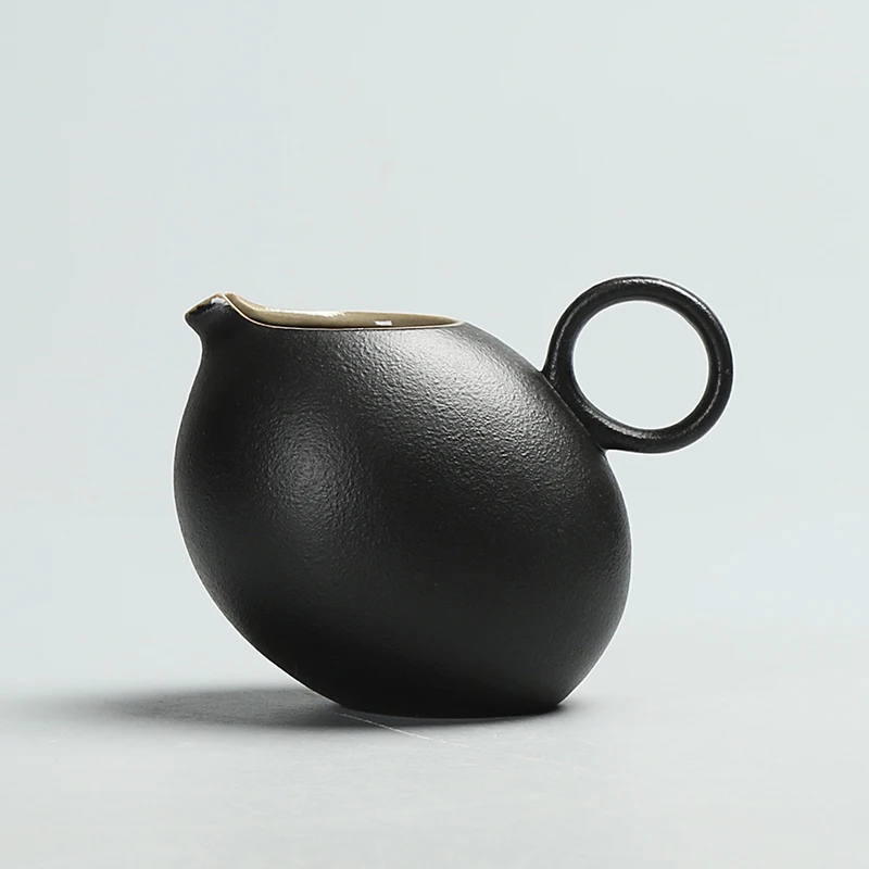 

Черный керамический разделитель для чая, японский семейный чайный набор в стиле Дзен, черный камень, стеклянная чашка, чайник, посуда для чая, кухня, столовый, бар, дом