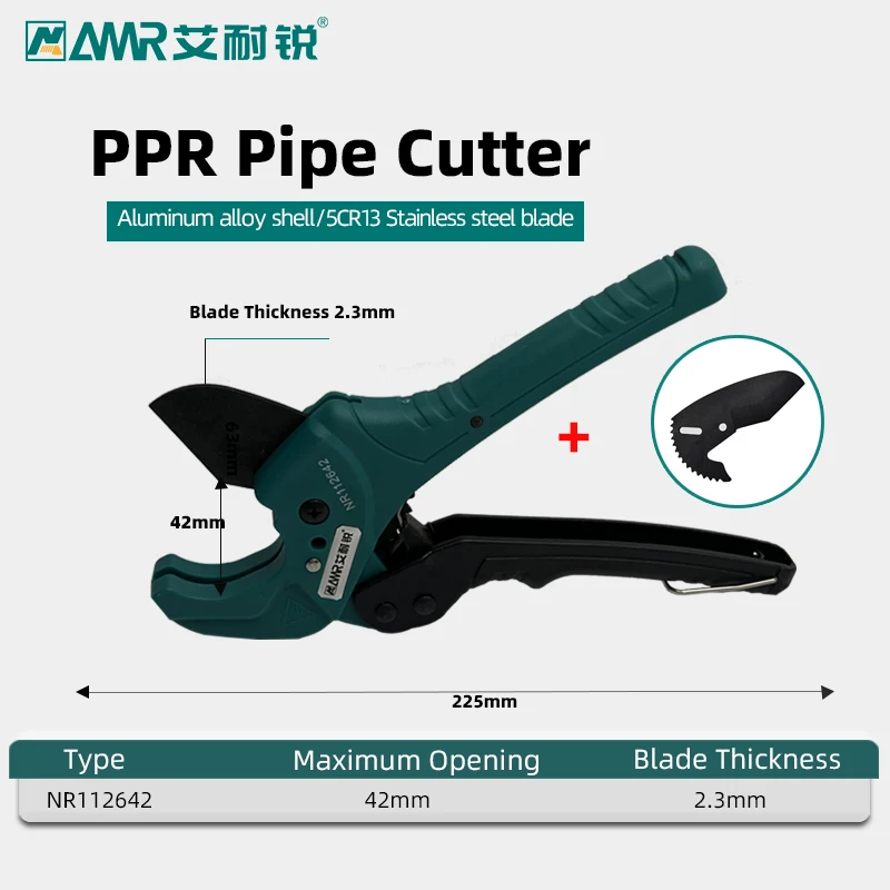 PVC pipe cutter 42mm 0-1.6" scissors tube shear PVC PU PP PE hose cutting hand tool 6
