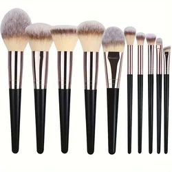 Professional Makeup Brush Set - Soft Fluffy Blending & Application Tools for Eyeshadow, Foundation, Concealer, and Blush (10pcs)