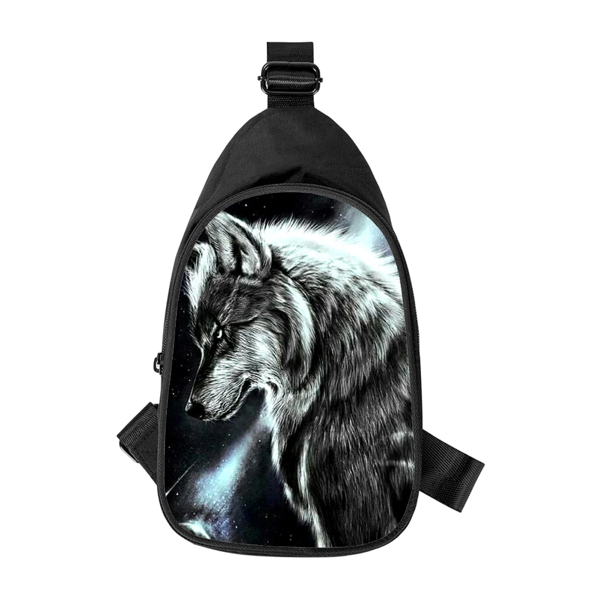 Fierce Wolf-Bolso cruzado en el pecho con estampado 3D para hombre y mujer, bolso de hombro en diagonal, paquete de cintura escolar para marido, nuevo