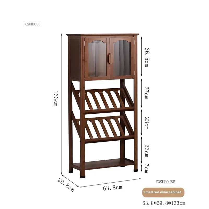 European Bamboo Wine Cabinets Living Room Modern Storage Display Cabinet Showcase Multi Layer Wine Rack Designer Bar Furniture