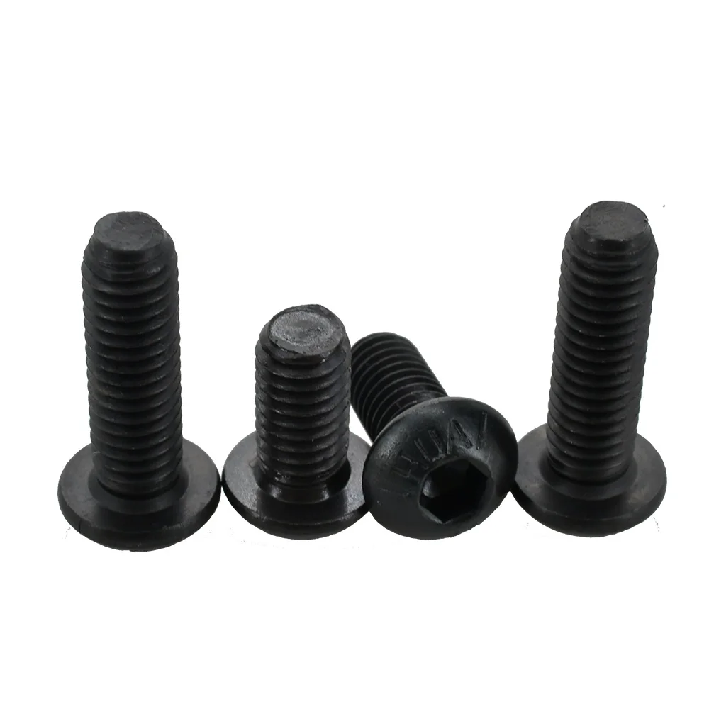 Grade 10.9 Round Head Hexagon Socke Screws M2 M3 M4 M5 M6 Motor Fairing Bolts ISO7380 Black Alloy Steel Hex Allen Bolt Nut Kit