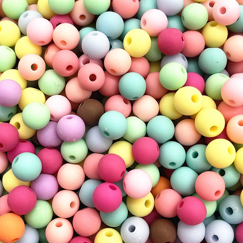 

New 8mm 10mm Round Acrylic Matte Beads Loose Spacer Beads for Jewelry Making DIY Handmade Necklace Bracelets Accessory