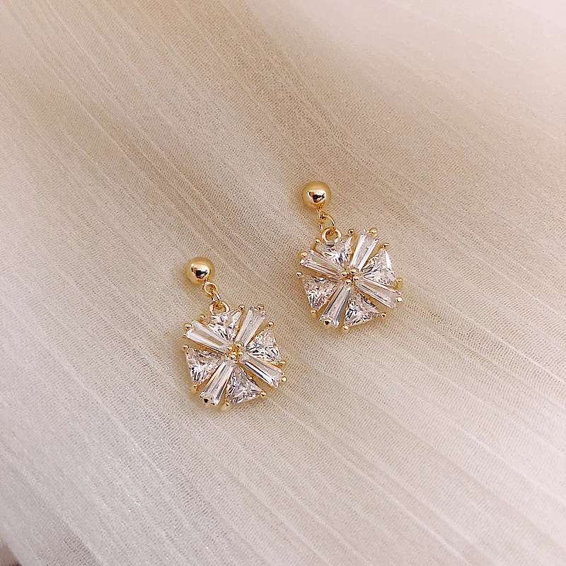 Dangle Earrings Cat eye Zircon Square Moon Water Drop Pendant For Women Party Jewelry Gifts Wedding