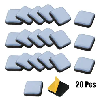20PCS Feet Glider Sliding Pads Home Furniture Sliders Furniture Gliders PTFE Square Floor Mover Pads For Household Hardware﻿