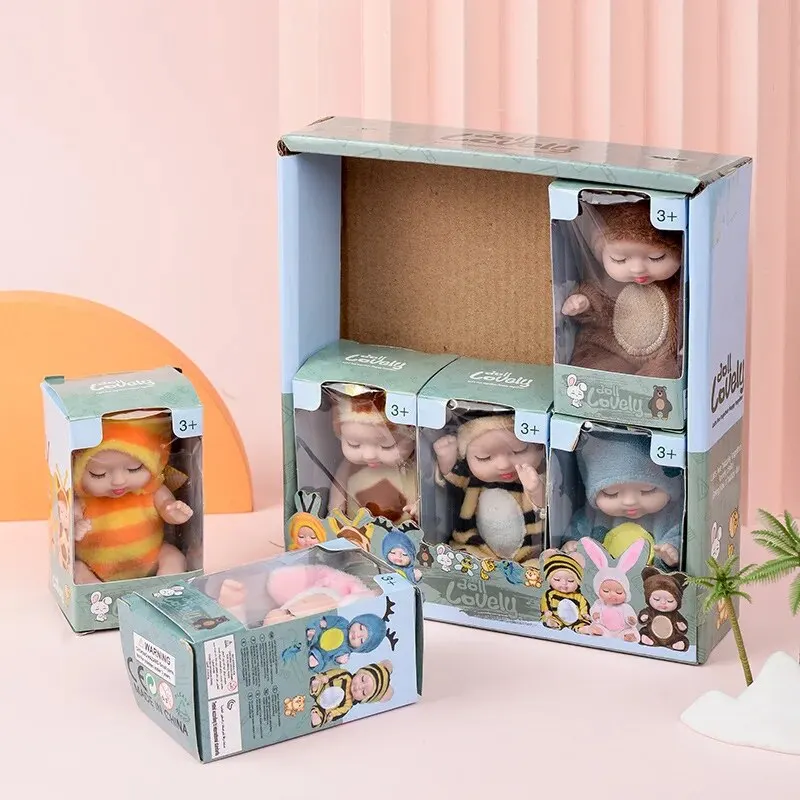 Reborn Dolls 6Pcs Reborn Doll Kit Toy Simulation Princess Dolls Toy Mini Cute Sleeping Baby With Clothes Accessories Birthday Gift For Kids