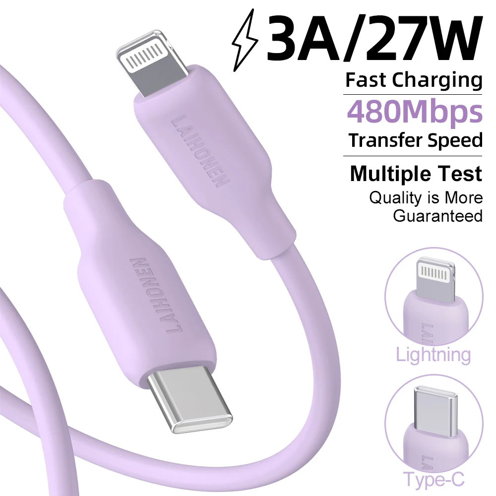 Silicone Durable USB C to Lightning Fast Charging Cable