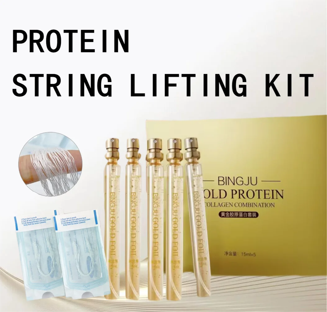 

Protein Thread Lifting Set 24K Gold Face Serum Active Collagen Silk Thread Facial Essence Anti-Aging Firming Moisturize Skin Car