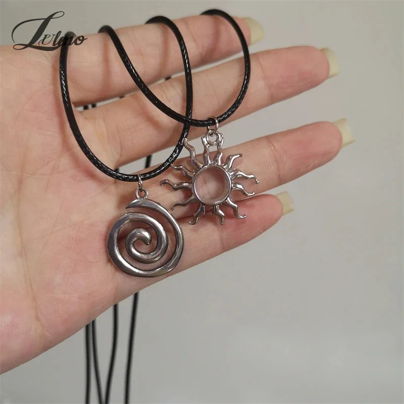 

Винтажные женские ювелирные цепи, Вихревой кулон, ожерелья, кожаная веревка, ожерелье, женское модное готическое ожерелье, аксессуар