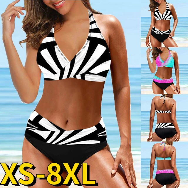 Plus Size Two Pieces Swimsuits Swimwear Women Print Summer Large Bathing  Suits Tankini Beachwear Sexy Backless Bikini Swimdress - AliExpress