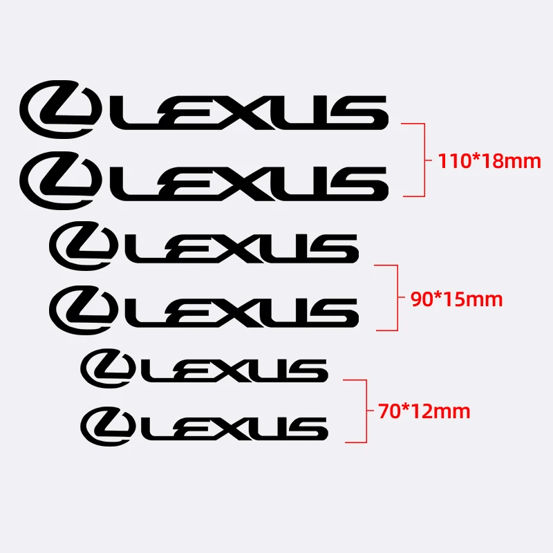 6pcs 자동차 캘리퍼스 스티커 타이어 브레이크 커버 렉서스 ES250 ES350 IS300 RX270 GS NX300 RX400H SL430 CT200 용 비닐 필름 바디 데칼