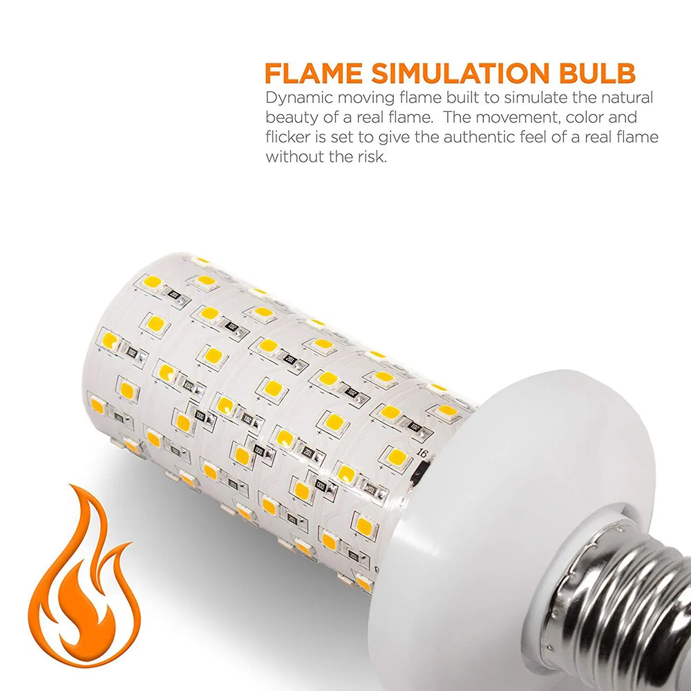 LED E27 불꽃 전구, E14 램프, 옥수수 전구, 깜박이는 LED 조명, 동적 불꽃 효과, 가정 분위기 조명용, 5W, 9W110V-220v