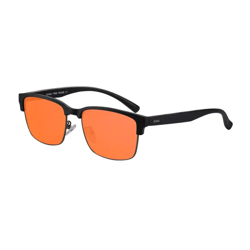 SHINU Red lens glasses men better sleep red lens blue light blocking computer glasses orange prescription computer glasses,blue light blocking glasses,blocking glasses