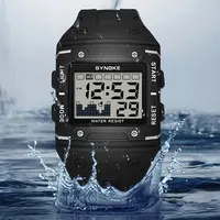 SYNOKE Digital Watch Men Sports Electronic Watch Waterproof Night Glow Large Screen Square Student Watch Outdoor Running Camping 2