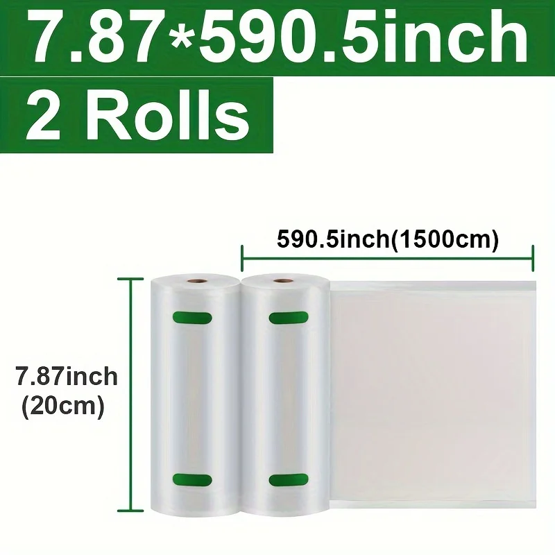 

MAGIC SEAL vacuum sealer smooth flat bags 2roll 20X1500cm for food packaging machine MS175 Sous Vide storage bags kitchen bags