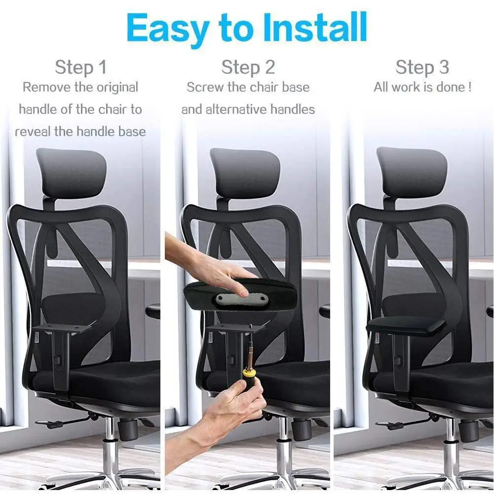 Office Chair Armrest Pad Elbow Game Chair Parts Arm Pad Armrest Replacement Accessories Furniture Computer Handle Bracket,chair armrest pad