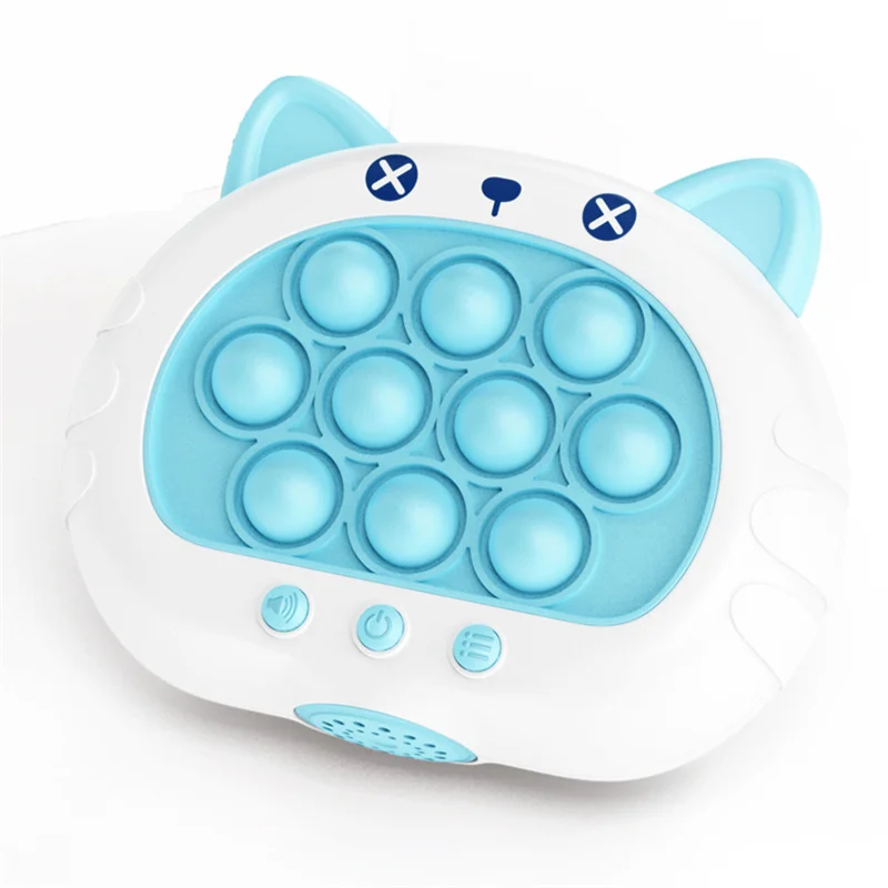 Electronic Pop Quick Push Bubbles Game Machine Kid Cartoon Fun Squeezing Toys Anti Stress Sensory Bubble Toy Gift 3 Colors 1 pcs sensory fidget toy