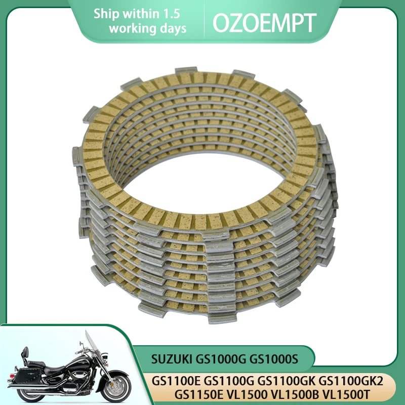 

OZOEMPT Fibrous Clutch plate Apply to SUZUKI GS1000G GS1000S GS1100E GS1100G GS1100GK GS1100GK2 GS1150E VL1500 VL1500B VL1500T