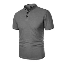 Polo d'été à manches courtes pour hommes, couleur unie, T-shirts streetwear, sport, séchage rapide, respirant, basique, décontracté 4
