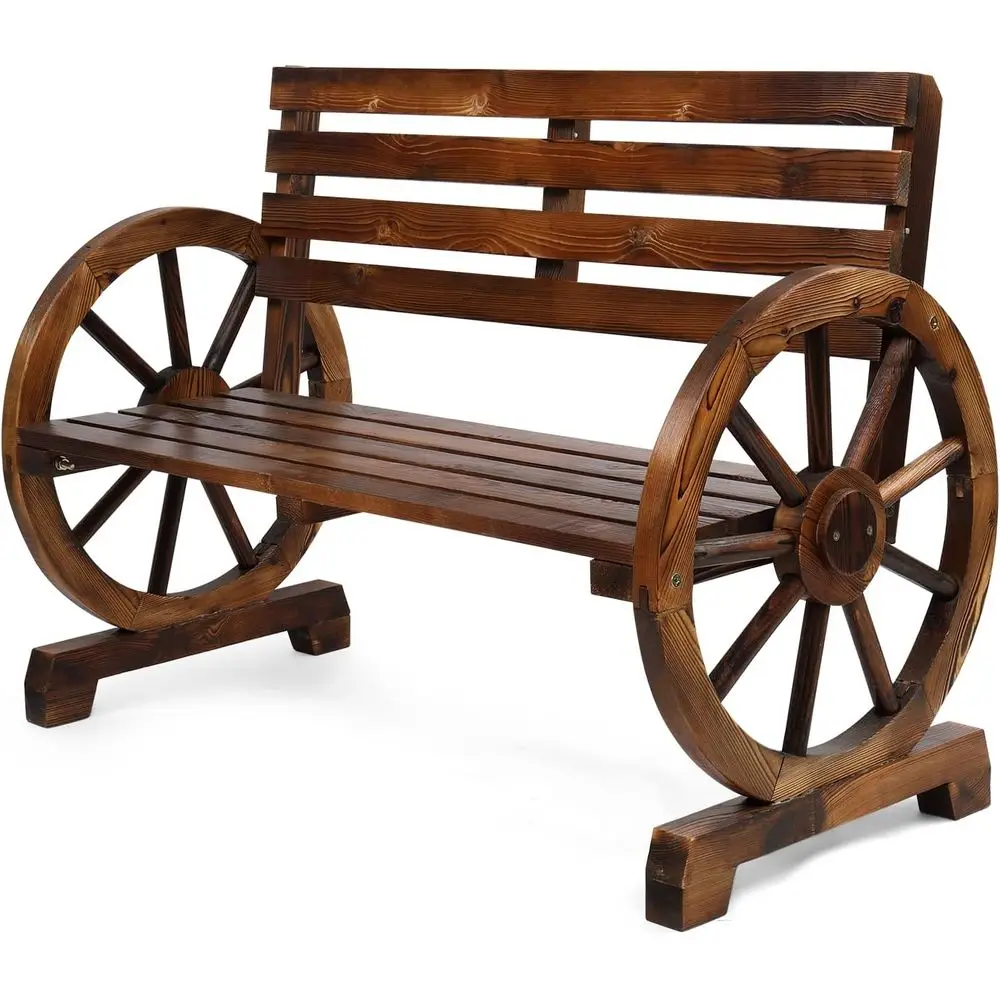 Rustic Wooden Patio Bench 1