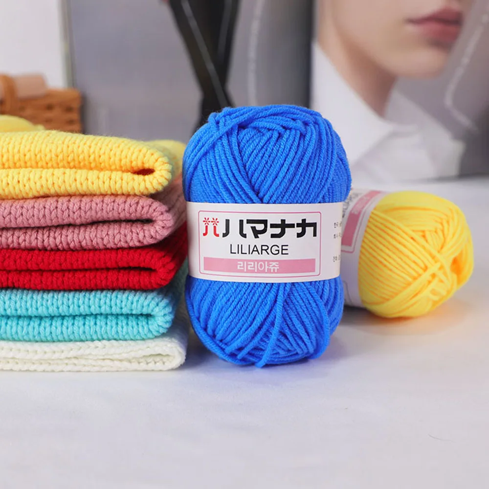 1pcs Knitting Yarn DIY Knit Craft Cotton Yarn Anti-Pilling Soft Milk Cotton Weaving Sweater Blended Crochet Thread