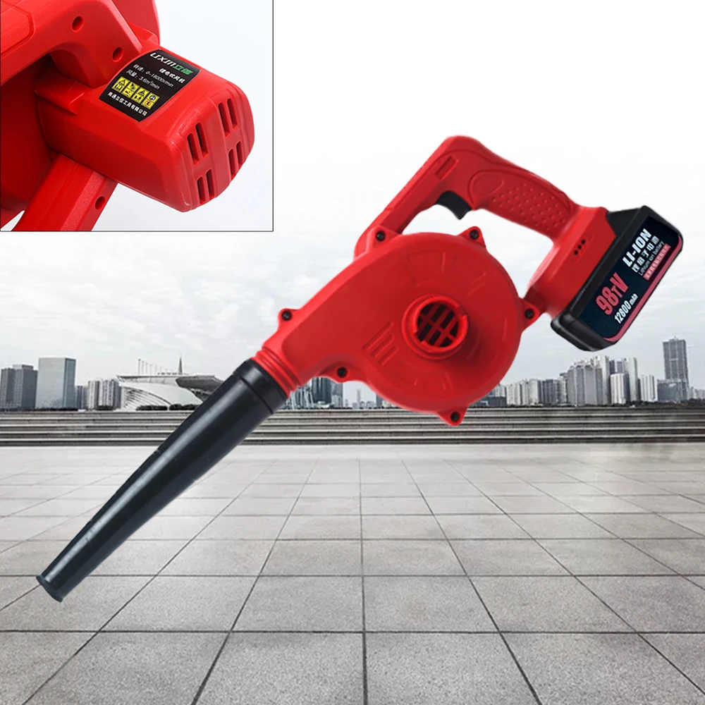 Variable Speed Control Cordless Leaf Blower 21000r/min Air Workshop Blow Dust Small Handheld With Battery+Charger 4